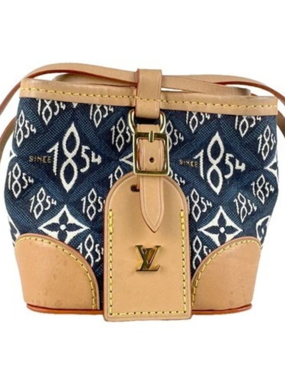 Auth LOUIS VUITTON Noe Purse Shoulder Bag Blue Canvas/Leather M57447 - z8493